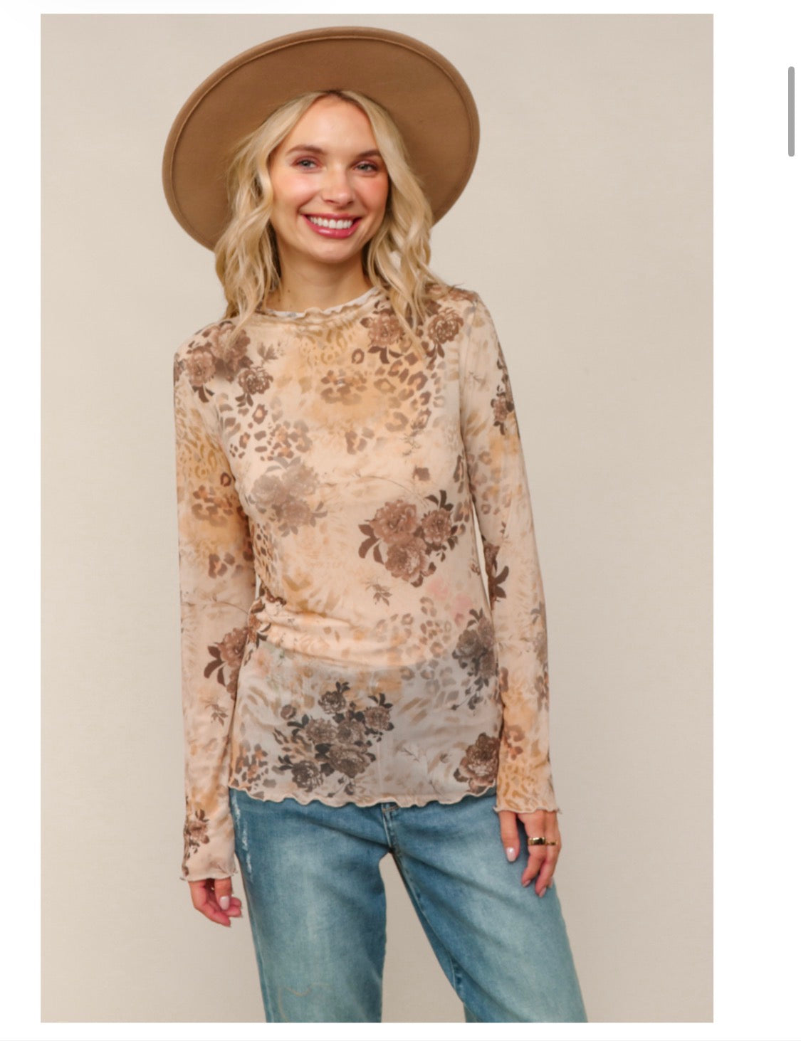 The Boho Bloom Taupe Mesh