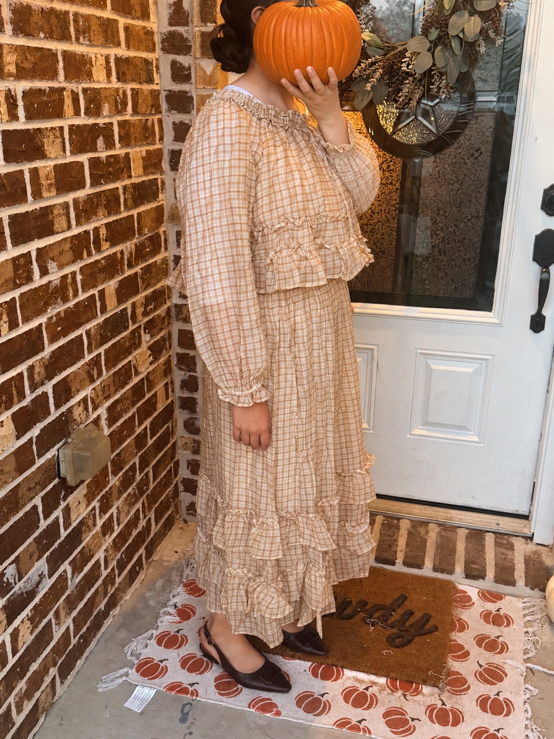 The Cozy Grace Plaid skirt set