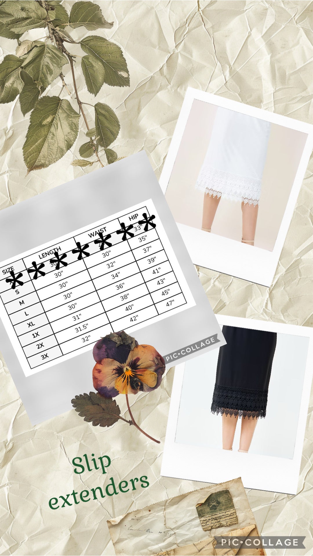 The cottage bloom slip extender