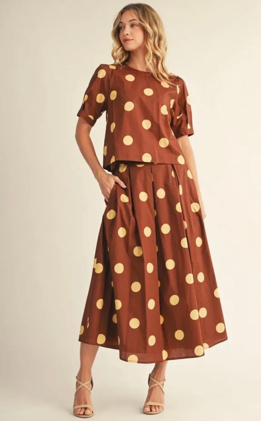 Autumn Latte polka dot set