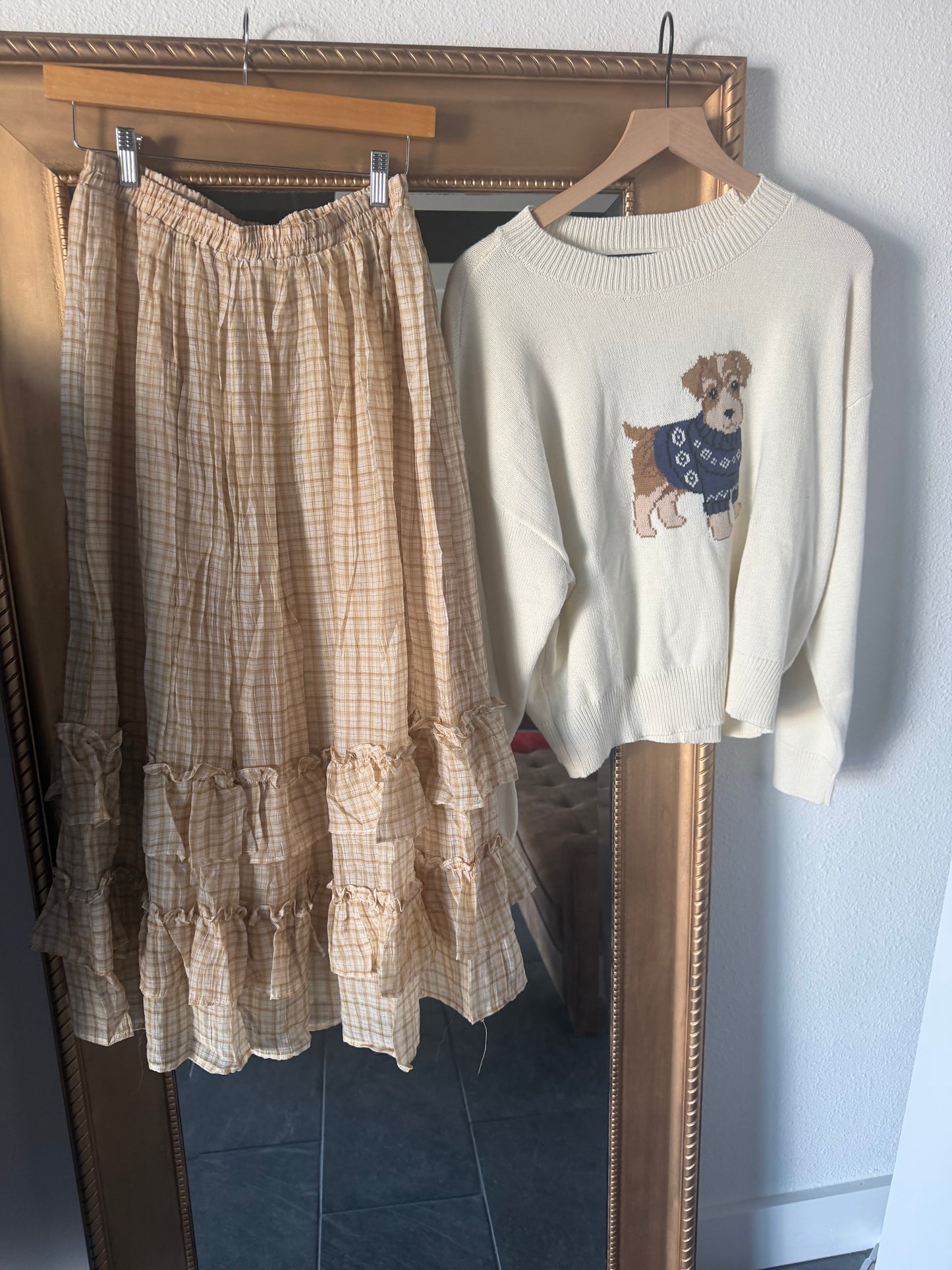 The Cozy Grace Plaid skirt set