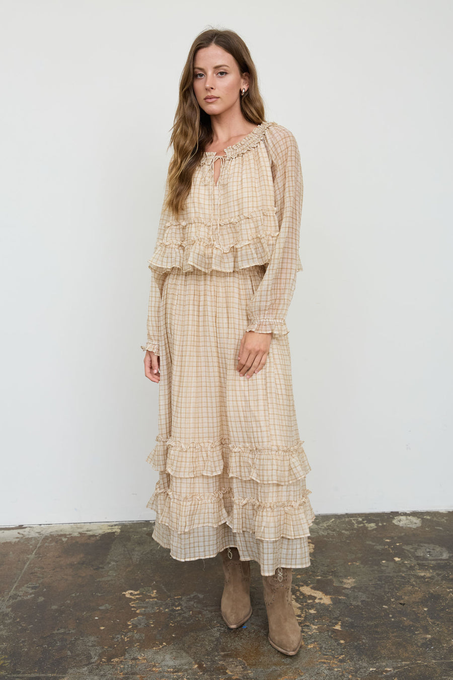 The Cozy Grace Plaid skirt set